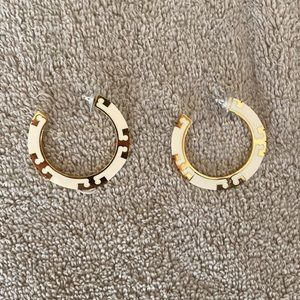 Tory Burch Gold & White hoops